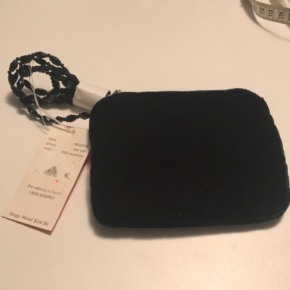 New Red Shimmer Black Velvet Esprit Small Purse